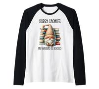 Sorry My Weekend is All Booked Bookish Gnome Reading a Book Camiseta Manga Raglan