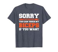 Sorry You Had A Bad Day You Can Touch My Biceps If You Want Camiseta, Hombre, Azul Jaspeado, M