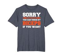 Sorry You Had A Bad Day You Can Touch My Biceps If You Want Camiseta, Hombre Tallas Grandes, Azul Jaspeado, 2X Alto