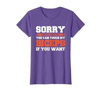 Sorry You Had A Bad Day You Can Touch My Biceps If You Want Camiseta, Mujer, Morado Jaspeado, XL