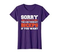 Sorry You Had A Bad Day You Can Touch My Biceps If You Want Camiseta, Mujer, Morado, S