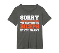 Sorry You Had A Bad Day You Can Touch My Biceps If You Want Camiseta, Mujer Tallas Grandes, Asfalto, 5XL Grande