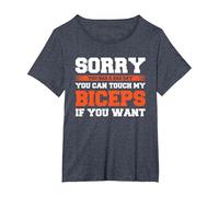 Sorry You Had A Bad Day You Can Touch My Biceps If You Want Camiseta, Mujer Tallas Grandes, Azul Jaspeado, 5XL Grande