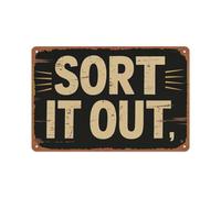 Sort It Out Line Accent Organize Humor Cartel Vintage Cartel Aluminio Metal Cartel Cartel Cartel 20,32 x 30,48 cm para Sala de Estar Dormitorio Baño Decoración