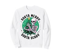Sorta Merry Sorta Scary Skeleton Árbol de Navidad Divertido Navidad Sudadera
