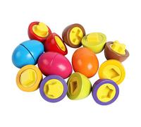 SORTER Play Eggs Set de 8 Piezas, de reconocimiento de Colores y Formas para el Aprendizaje temprano, Ideal para niños pequeños y Juegos de Viaje de Pascua