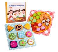 Sorteri di per il bambino 1-3, clasiamento a - Juguetes a juego para niños,Desarrollo educativo Desarrollo de habilidades delgadas de madera con diseño de galletas de pizza para jardín de infantes en