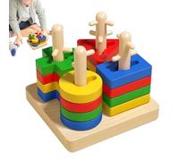 Sorting And Stacking Toys - Multi Color Matching Set, Smooth Edges Construction, Lightweight Portable Design, Organized Storage Playset | Early Learning, Hand Eye Coordination, Problem Solving