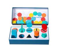 Sorting Toy with Geometric Stacking Pegs, Wooden Shape Sorter with Pattern Blocks, 10.63x5x1.97 Inch Educational Set, Rugged Natural Beechwood, Charming Aesthetic for Home, Sensory Gear for Birthdays