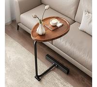SORVA Mesa Auxiliar en Forma de C Mesa Auxiliar para sofá de Sala de Estar con Bandeja de protección de Bordes, Mesa de Centro para refrigerios con Marco de Metal Resistente para Espacios pequeños