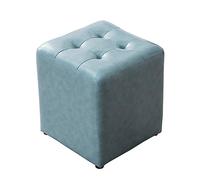 SORVA Taburete Cuadrado pequeño para pies, Taburete otomano con reposapiés Impermeable de Cuero con Marco de Madera Antideslizante, taburetes Modernos para sofá, Escritorio, Oficina, Sala de Estar