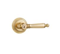 SORWDUERM 2 Piezas Palanca de Puerta Dorada con Cerradura y Entrada con Llave Manija de Puerta de Latσn Cepillado Palanca de Puerta Dormitorio y