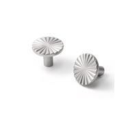 SORWDUERM 5P Paquete de Tiradores de Gabinete de Níquel Cepillado y Satinado para Cocina, Perillas Redondas Sólidas para Cajones de Tocador, Hardware Simple de Gabinete en Aleación de Zinc