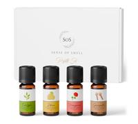 SOS Recarga Set 1 para entrenamiento olfativo - Aceites esenciales bio | Eucalipto, geranio rosa, limón y clavo · 4 x 10 ml · Para inhaladores nasales y frascos SOS