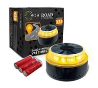 Luz baliza de emergencia para coche SOS Road Connected EL2024 V16/ Homologada/ Base Imantada/ Geolocalizable/ Funciona a Pilas