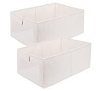 Sosayet Caja de almacenamiento, juego de 2 organizadores, cajas plegables de almacenamiento, caja organizadora con ventana transparente para armario, ropa, libros, cosméticos, (40 x 27 x 17 cm)