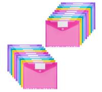 Sosayet Carpetas Plastico A4-48 PCS Sobres Plastico A4 con 11 Agujeros - Folders Transparentes A4 Reutilizable para Oficina, la Escuela y el Hogar (5 Colores)