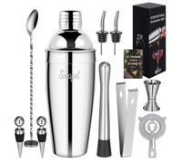 Sosayet Coctelera Profesional 750 mL, 10 Piezas Cocktail Kit con Jigger 15/30 ml, Mortero de Cóctel, Bartender kit Regalos para Hombres Amantes del Cocktail