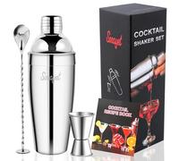 Sosayet Coctelera Profesional 750 mL, 3 Piezas Cocktail Kit con Jigger 15/30 ml, Mortero de Cóctel, Bartender kit Regalos para Hombres Amantes del Cocktail