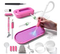 Sosayet Diamond Painting Accesorios Tecnología de Vacío - 3 Niveles de Succión Ajustables | Bolígrafo de Diamantes Diamond Painting Eléctrico, Silencioso y Duradero (Rosa)