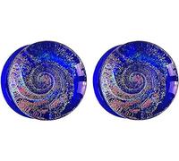 SoScene Sparkle Galaxy - Tapones de cristal doble acampanado, 22mm-7/8 inch, Vidrio, Sin gemas.