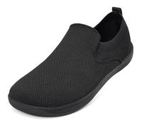 Sosenfer Barefoot Shoes Men - Wide Toe Box Minimalist Sneakers, Hands Free Slip On Zero Drop Cross Trainer, Premium Suede Leather, Non-Slip Lightweight Trail Running Walking Gym, 1712 Negro, 39 EU