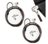 Soserkouer - Lote de 2 cables antirrobo para ordenador portátil, 2 m de acero reforzado, cabeza de bloqueo de aleación y 2 llaves incluidas, compatible con ranura Kensington, para PC portátil