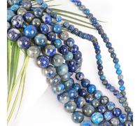 SOSMAR 120 Cuentas de Piedra Volcánica Negra Natural 6mm Redondas, Semipreciosas para Pulseras, Collares, Joyería y Manualidades