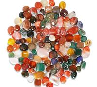 SOSMAR 150g de piedras tamboreadas naturales mini, piedra semipreciosa de ágata, piedras coloridas de la suerte, 9-16 mm para decoración de acuarios y macetas, joyas DIY y juegos