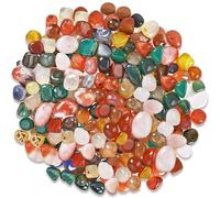 SOSMAR 300g de piedras tamboreadas naturales mini, piedra semipreciosa de ágata, piedras coloridas de la suerte, 9-16 mm para decoración de acuarios y macetas, joyas DIY y juegos