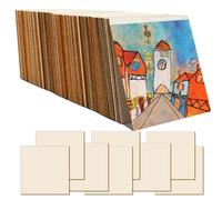 SOSMAR 52 Láminas Cuadradas de Madera de Balsa, 10x10 cm x 2 mm, para Pintura, Pirograbado, Manualidades, Marquetería y Decoración