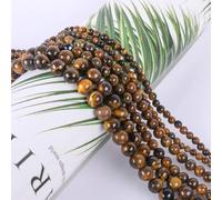 SOSMAR 90 Cuentas de Ojo de Tigre Natural 8mm Redondas, Semipreciosas para Pulseras de Energía, Collares, Joyería y Manualidades