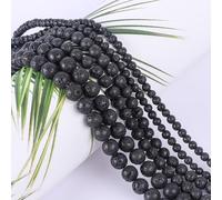 SOSMAR 90 Cuentas de Piedra Volcánica Negra Natural 8mm Redondas, Semipreciosas para Pulseras, Collares, Joyería y Manualidades
