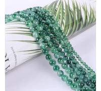 SOSMAR 90 Perlas de Calcedonia Verde 8mm, Cuentas Redondas de Piedra Natural para Joyería, Manualidades, Pulseras y Collares
