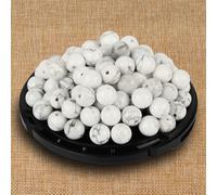 SOSMAR 90 Perlas de Howlita Blanca 8mm, Cuentas Redondas de Piedra Natural para Joyería, Manualidades, Pulseras y Collares