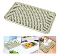 SOSMAR Escurreplatos con Bandeja colectora, Tabla de Goteo Grande, 39 x 22,5 cm, Tabla de Drenaje Multifuncional para Platos, Tazas, Frutas, té y Utensilios de baño, Verde