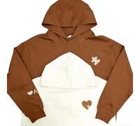 SosnSusn Sudadera con Capucha Hombre Mujer Personalizada para Parejas, Diseño de Piezas de Rompecabezas, Iniciales Bordadas en Corazón, Regalo de San Valentín