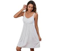 Sosolism Camisón de Lactancia Materna Vestido de Maternidad sin Mangas para Mujer con Encaje Ropa de Dormir