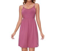 Sosolism Camisón de Lactancia Materna Vestido de Maternidad sin Mangas para Mujer con Encaje Ropa de Dormir