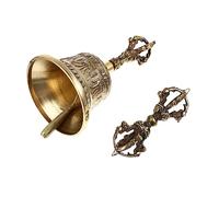 Sosoport 1 Juego Campana de Mano de Cobre Mano para Budismo Decoración de Vajra para y Ceremonias Salones y Exteriores