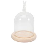 Sosoport 1 Juego Cubierta de Polvo de Conejo Luces de Pantalla LED Bandeja Ligero estantes flotantes estético Pastel Adorno de Cubierta de Vidrio Cubierta de Flores de Vidrio de Madera