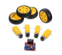 Sosoport 1 Juego De Módulo De Motor De Rueda Placa Controladora De Accionamiento De Robot Chasis De Coche Inteligente Plástico Amarillo