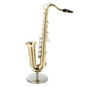 Sosoport 1 juego Mini Saxofón Tenor Decorativo Soporte y Estuche Adorno Musical para Decoración para