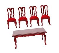 Sosoport 1 Juego Mini Sillón De Comedor Juego Mesa En Miniatura Pequeña Accesorios Muebles De Casa De Muñecas En Miniatura Mini Silla Muebles Diminutos Muebles En Miniatura Madera Rojo