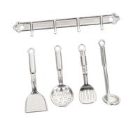 Sosoport 1 Juego Mini Utensilios de Cocina cocinando Juguetes los pretenden Jugar Juguetes Juguete de simulación de Cocina Mini Juguete aleación Silver
