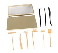 Sosoport 1 Juego rastrillo de Arena Kit de jardín Zen de Bricolaje Herramienta de rastrillo de jardín Mini Zen pequeño rastrillo Accesorios de jardín Zen el plastico