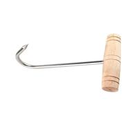 Sosoport 1 pieza Gancho de Carne Inoxidable con Mango de Madera T para Colgar Gancho de Carnicería Resistente y Duradero para Procesamiento de Carnes y Organización