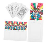 Sosoport 10 Piezas Tarjeta De Cambio De Color De Víspera De Todos Fiesta Tarjetas Que Cambian De Color Kit De Pintura Marmoleado Colorea Tu Propio Rompecabezas El Plastico