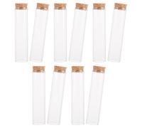 Sosoport 10 Unidades Transparente Tubo de Ensayo con Base Plana 60ml de | Reutilizable y Resistente al Calor, Fácil de Limpiar, para Muestras, Laboratorio y Recuerdos de Boda