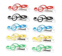 Sosoport 10piezas Clips De Plástico Para Notas Musicales Prácticos Clips Para Páginas De Libros Color Aleatorio